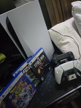 PlayStation 5 Console Bundle with White DualSense Controller and Games